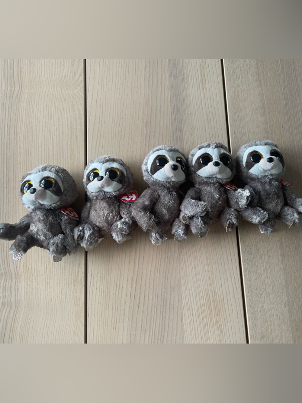 Ty Dangler Beanie Boo Sloth Plush - set of 5 brand new beanies. Ty Beanies sloth
